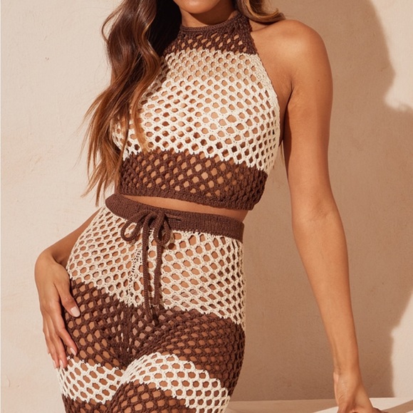 Cream and Brown Crochet Set… Brand New With Tags - Picture 3 of 5